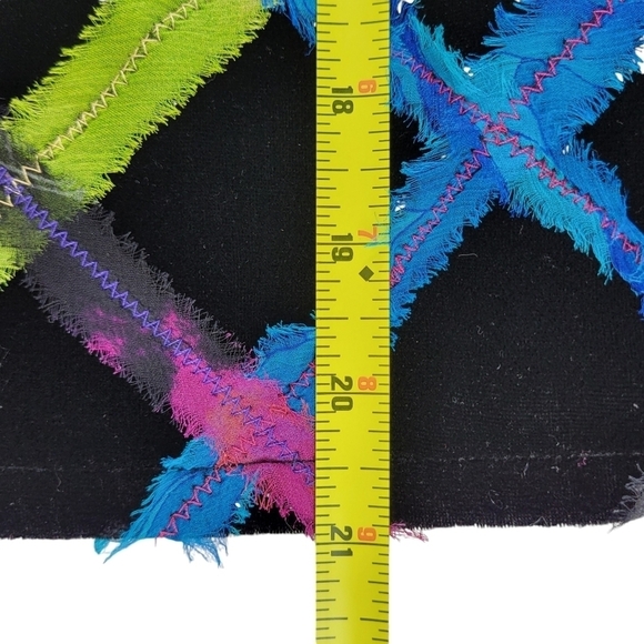 Chicos Open Blazer Size 1 M 8 Abstract Vibrant Rainbow Colors Silk Blend Lined - Picture 9 of 13